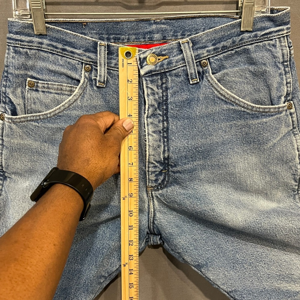 Wrangler Fleece Lined Jeans Mens 32x32 Blue Red Insulated Straight Leg 33213SW - Picture 4 of 10